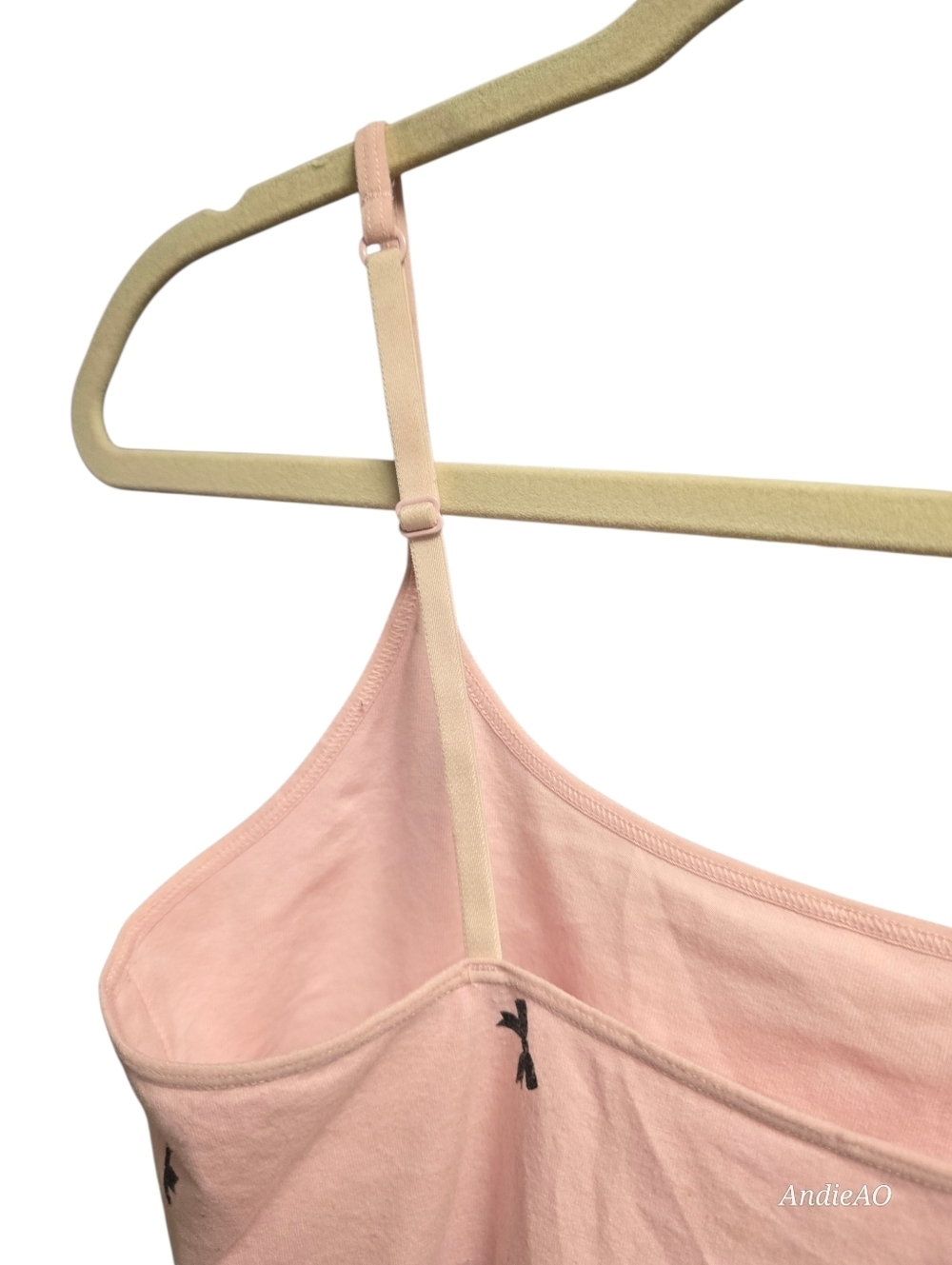 Victoria's Secret Light Pink Pretty Perfect Cami with Black Bows Sz. M - Picture 4 of 6